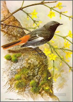 bird and floral tree Oil Paintings